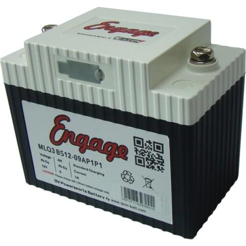 Motorcycle Lithium Ion Battery 135CCA powersports starting batteries lightweight PbEq 9Ah Engage MLQ3 BS12-09AP1P1
