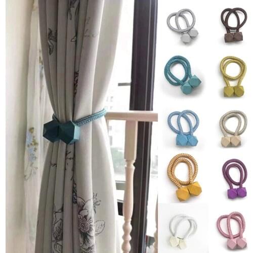 Magnetic Curtain Clip Tieback Holder Hanging Ball Buckle Clip Home Decor Tie Back Rope Curtain Accessories