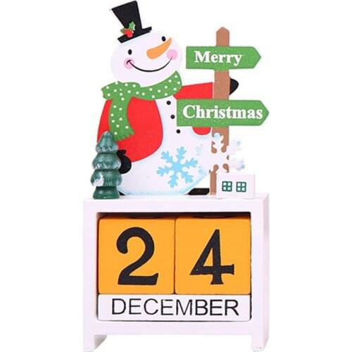 Small Size Lovely Cute Christmas Wooden Calendar Home Office Desktop Ornament Decoration Childrens Christmas Gifts Hot New