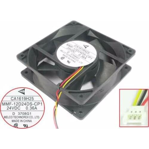 Melco MMF-12D24DS-CP1 DC 24V 0.36A 3-Wire 120X120X38mm Server Cooling Fan