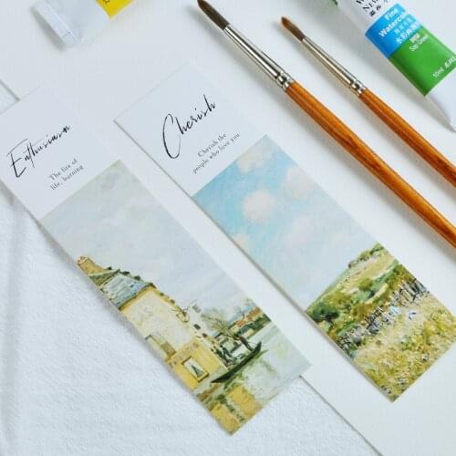 Multi-use 30 pcs enjoy famous painting Style Craft Paper Cards as bookmark tag gift decoration Scrapbooking DIY message card