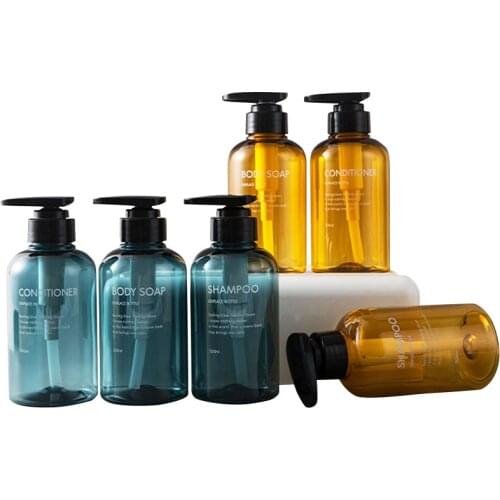 Soap Dispenser Bottle Set Bathroom Shampoo Body Soap Bottle Large-capacity Lotion Press Empty Bottle 300ML/500ML