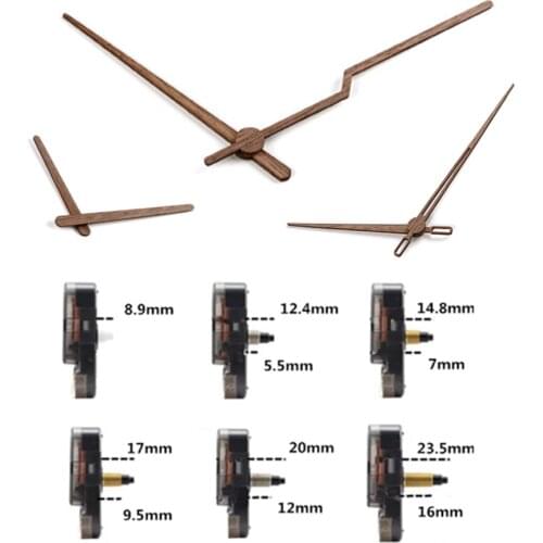 10sets Walnut Wall Clock Pointer with clock movement DIY Hour Hand Minute Hand Second Hand Parts 12/14 Inch