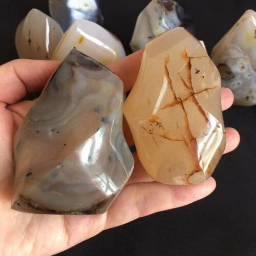 6-7cm 150-200g Natural Agate Torch Crystal Quartz Shape Reiki Healing Crystal Minerals Specimen Gemstone Gifts Decoration