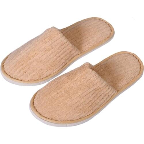 Disposable Slippers Men and Women Hotel Supplies Thickening Non-slip Coral Velvet Home Guest Slippers Portable Travel Shoes Male