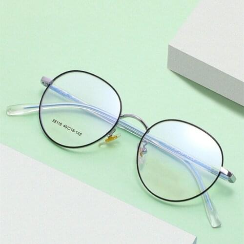 OEYEYEO New Literary Artistic Plain Metal Spectacles Frame Ladies Sweet Fresh Eyeglasses Mens Simple Fashion Myopia Eyewears