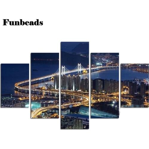 Nature Night view 5d Diamond Painting Full drill square kit bead Cross Stitch,DIY Diamond Embroidery icons stickers 5 pcs FF646