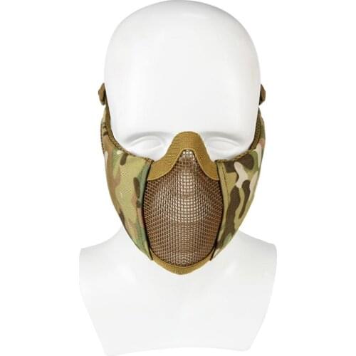 Wire Tactical Mask Outdoor Airsoft Tactical Breathable Earmuffs Mesh Earmuffs Camouflage Masks ,Tactical Reality Half Face Masks