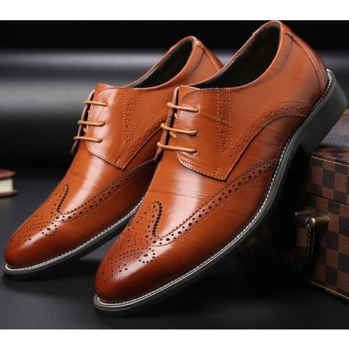 PUAMSS Men's Patent Leather Shoes