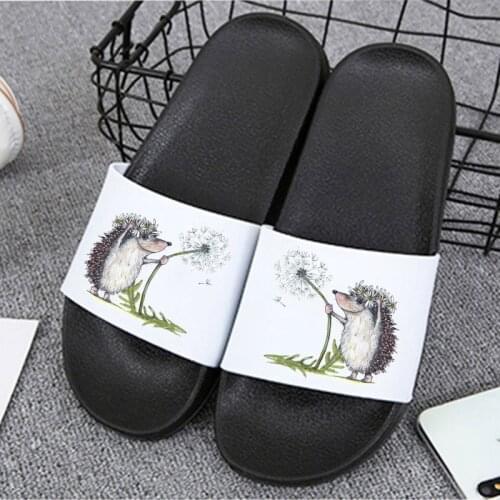 Women Summer Slippers Beach Slide Sandals Flip Flops Cartoon Hedgehog Comfort Women shoes Casual Female Slipper