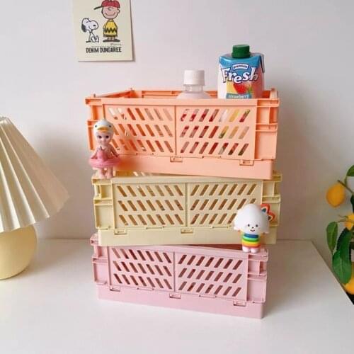 Foldable Plastic Storage Baskett Home Storage Supplies Cosmetics Lipstick Jewelry Universal Sundry Snack Box Makeup Organizer