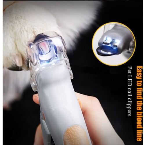 LED Dog Nail Scissors Pet Nail Clippers Cutter Grooming Electric Claw Scissors Cat Dog Products With Led Light Claw Nail Scissor