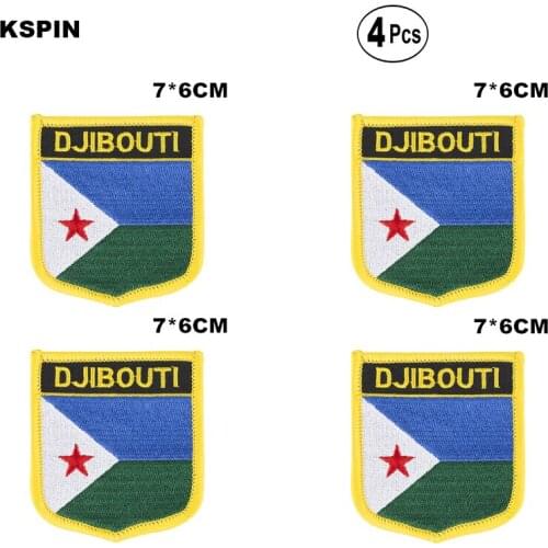 Djibouti Shiled Shape flag patches national flag patches for Cothing DIY Decoration