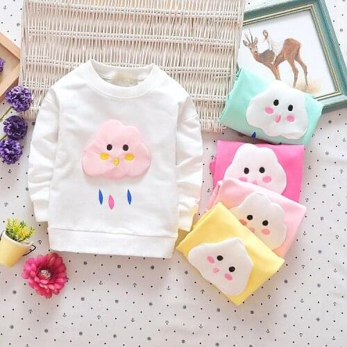 Baby Toddler Kids Girls Spring Autumn T-shirts Audel Cotton Long Sleeve Winter Bottoming Shirts 65-90cm Kids G116