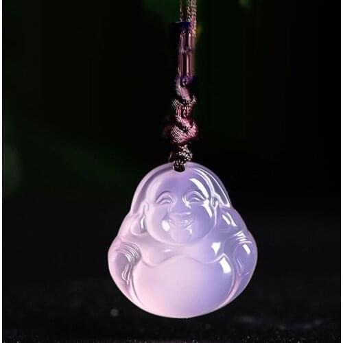 Fine jewelry handmade jewelry natural pink Jade Buddha pieces bare stone original accessories jade Buddha