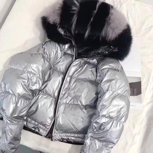 Women Winter Jacket Down jacket Real Fox Fur Collar Down Parka Outerwear Thick Warm Winter 2018 Fashion Duck Down Loose Coat