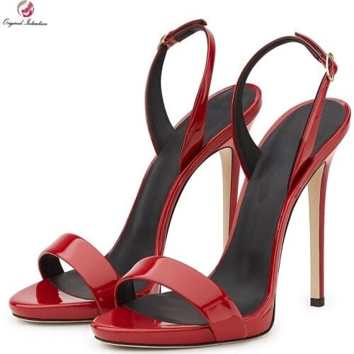 Women Sexy Party Sandals Thin Heels Ankle Strap Buckle Strap Back Strap Synthetic Microfiber Heel Height 11-13cm Size 35-45