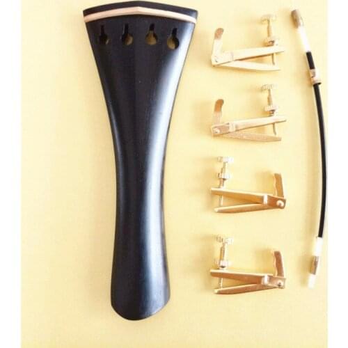 1 set ebony viola tailpiece golden fine tuners viola accessories