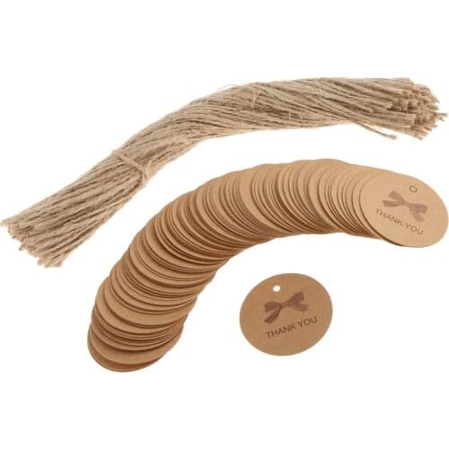 100 Vintage Kraft Paper Gift Tags Wedding Festival Party Supplies