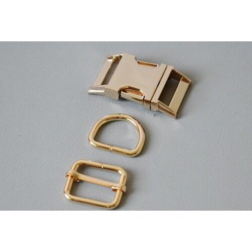 20 Suit 25mm(Metal Buckle+Adjust Buckle+D Ring/Set) DIY Dog Collar Diy Emboitement Zinc Alloy Buckle Adjust Buckles