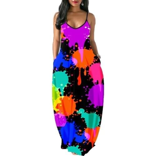 2021 summer sexy african women printing sleeveless pocket plus size long dress