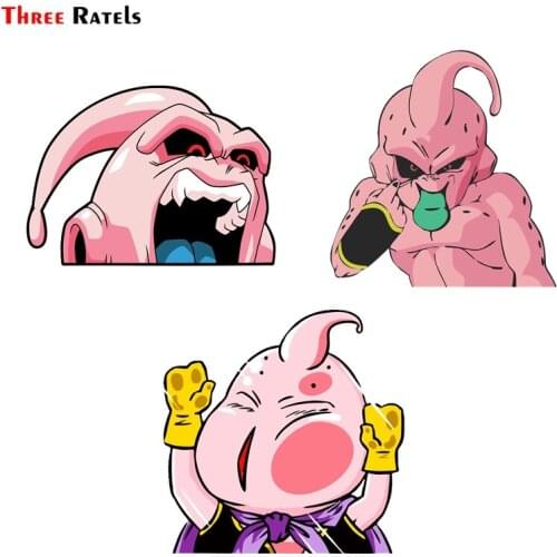 Three Ratels FC122 3D MAJIN BUU Peeker Anime Funny Car Sticker DIY Waterproof Vinyl Material Car Assessoires Scratch-proof