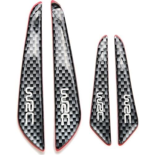 4Pcs carbon fiber Car Door Decoration Strip General universal Crash Bar Anti-Rub Bumper Door side Edge Protection stickers