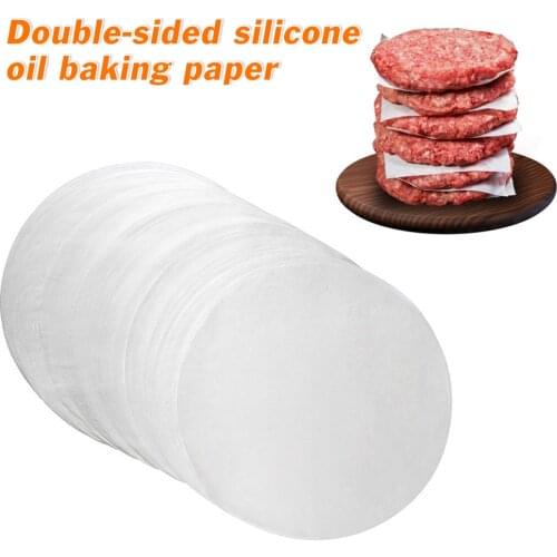 40pcs 11cm Hamburg Paper Parchment Non-Stick Baking OilPaper For Burger Press Pizza Pastry BBQ Oven Patty Maker Kitchen Tools