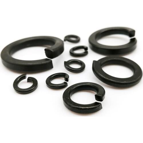 5/10/25/50x M2 M2.5 M3 M3.5 M4 M5 M6 M8 M10 M12 M14 M16 toM24 GB93 Black Grade 8.8 Steel Spring Lock Washer Split Elastic Gasket