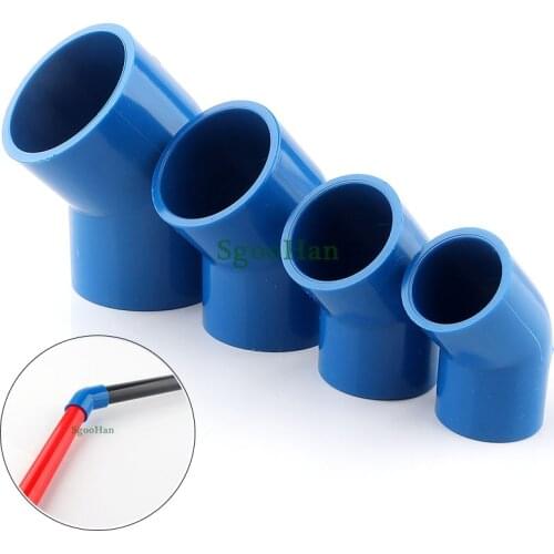 5~50pcs Size 20~50mm PVC Pipe 45° Equal Elbow Connector Water Irrigation System Parts Hydroponic Planting Frame Joints