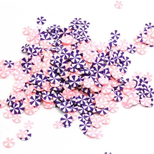 50g/200g PolymerPopular Sale 5mm Round Peppermint Christmas Candy Polymer Slices Hot Clay Sprinkles For Nail Art Decorations DIY