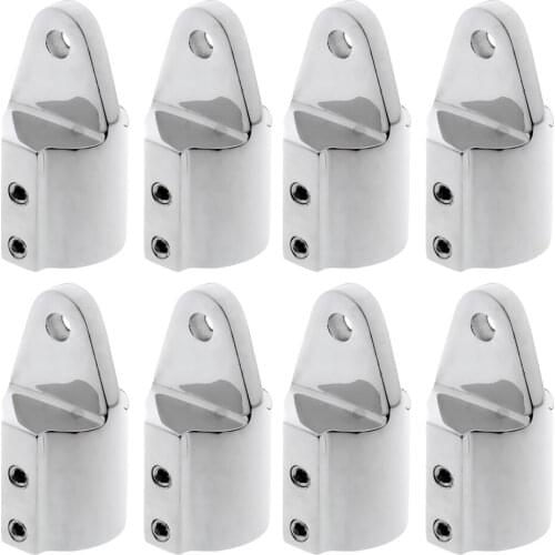 8x Bimini Top Caps Tube, 1 inch / 25mm Pipe Eye End Top Fitting Marine 316 Stainless Steel