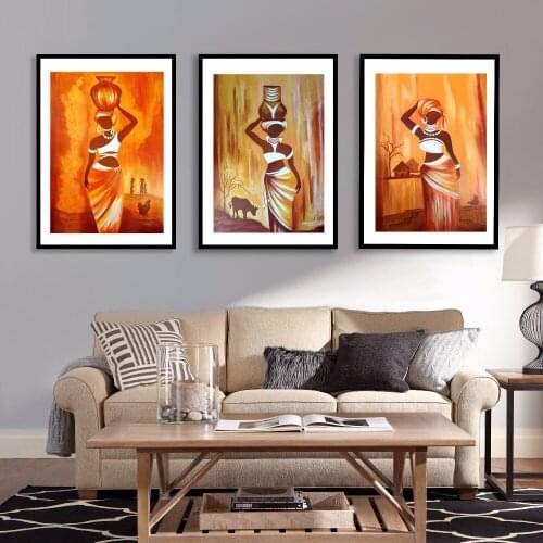 African Woman (Triptych) Diamond Painting Full Square round drill Mosaic Rhinestones of Pictures 5d diy Diamond Embroidery WW075