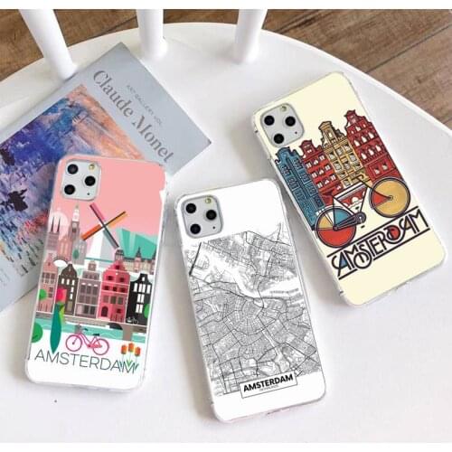Amsterdam City poster Phone Case for iphone 12 pro max mini 11 pro XS MAX 8 7 6 6S Plus X 5S SE 2020 XR cover