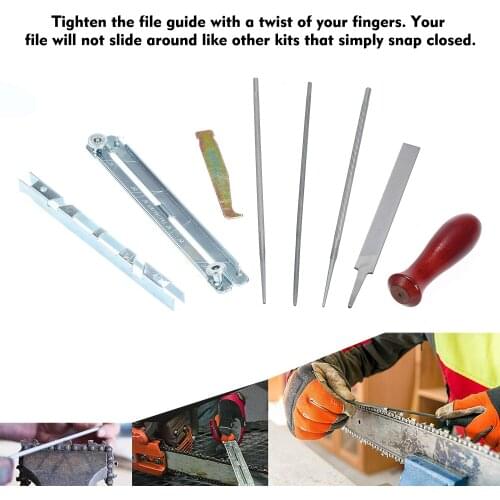 Chainsaw Sharpener File Kit Chainsaw Chain Sharpener Chain Parts Set for Sharpening & Filing All Chainsaws Blades