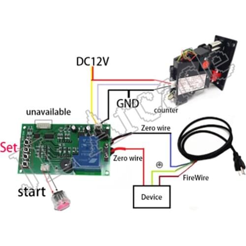 Four Digits Time Control Timer Board for arcade game coin acceptor selector, pump water, washing machine, massage chair