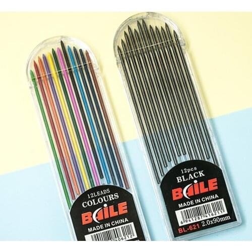 1 box Pencil Lead 2.0mm Mechanical pencil leads refills Writing Lubrication office School Supplies Stationery