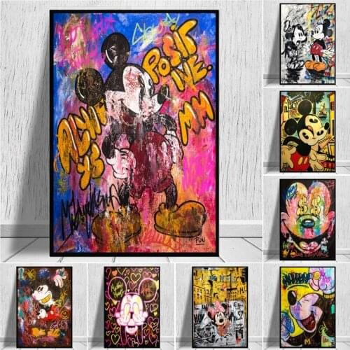 Disney Canvas Painting Anime Poster and Prints Graffiti Wall Art Mickey Mouse Pictures Home Decoration for Living Room Decor