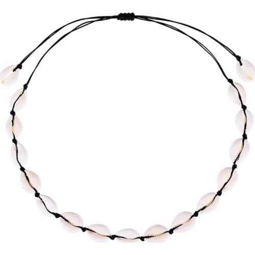 Kolye Vsco Collares Choker Cross-border Hot Style Bohemia Natural Necklace Bracelet Suit Pure Manual Weaving Collarbone Chain