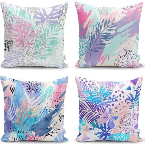 Colorful Leaf Tropical Leaf Custom Design 4'Lü Pillow Decorate Case Set Quality Stylish Home Garden Room Kitchen Gift Useful Colorful