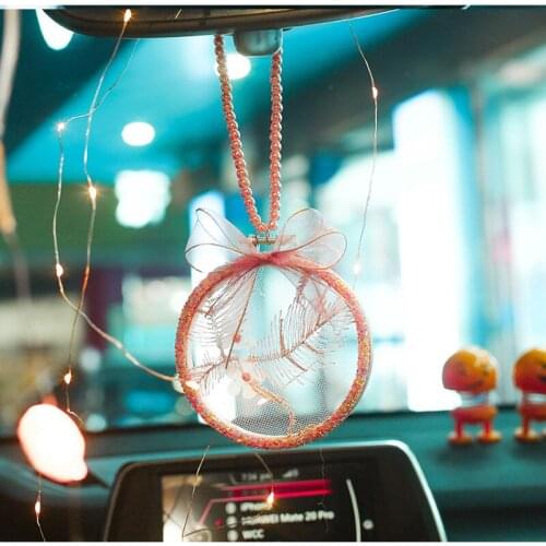 Round Dream Catcher Pink Bamboo Ring Handmade Dreamcatcher Fashion Home Car Pendant Wall Hanging Decoration