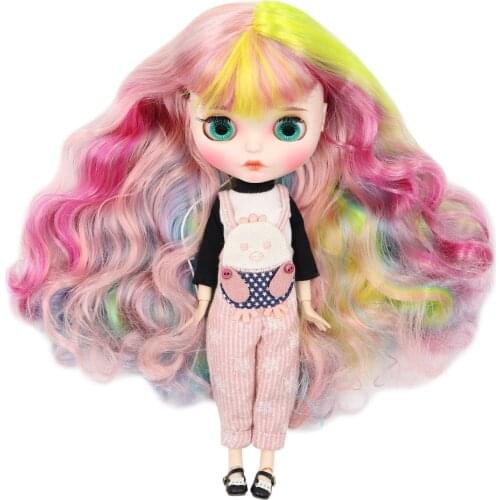 ICY DBS blyth doll 1/6 bjd white skin joint body matte face Carved lips with eyebrow customized face custom doll 30cm toy girls