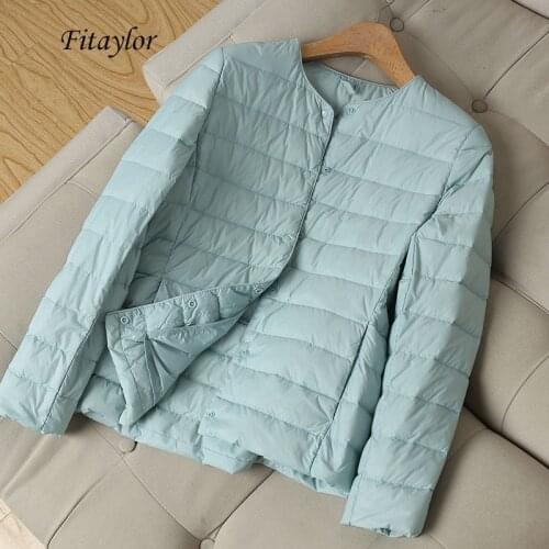 Fitaylor New Winter Women Ultra Light White Duck Down Jacket Short Coats Plus Size S-3xl Warm Female Down Jacket Outerwear