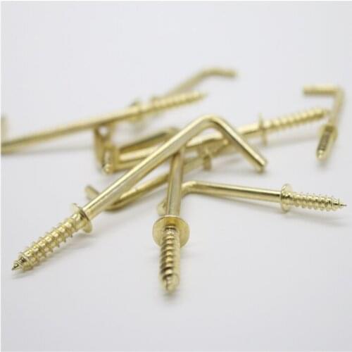 1 1-1/4 1-1/2 2inch hooking screw L shape photo frame hanger hooker self tapping wall wood bolt 90 right angle gold plated