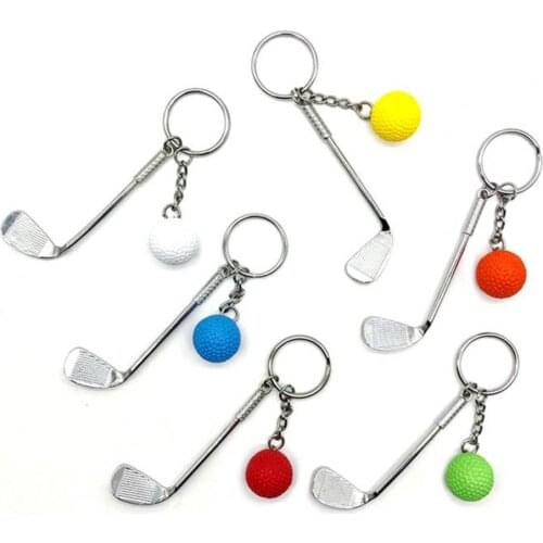 Lightweight Zinc Alloy Golf Club Ball Pendant Keychain Fashion Split Keyring for Golf Sport Lovers Fans Souvenirs Ornaments