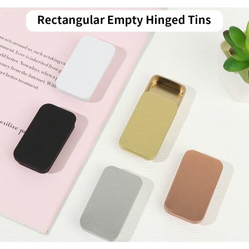 1PC Mini Rectangular Empty Tins Small Slide Cover Storage Iron Box Portable Lipstick Cream Containers Jewelry Candy Pill Cases