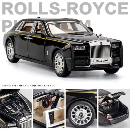 1:24 Rolls-royce Phantom Simulation Alloy Sound And Light Pull Back Car Collection Car Model High Simulation Childrens Toy