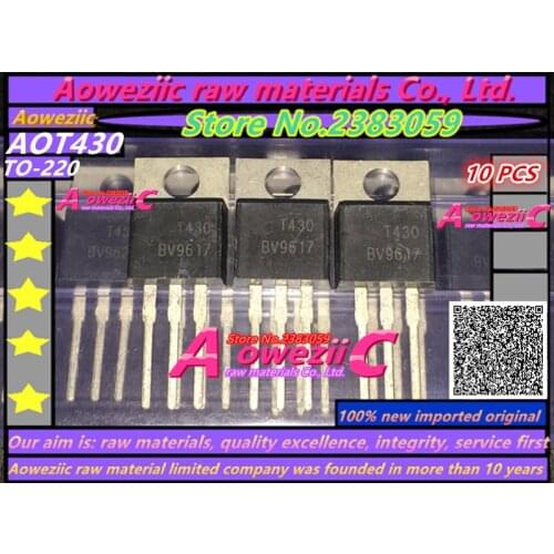Aoweziic 100% new imported original AOT430 T430 TO-220 high power MOS tube for electric vehicle 60V 85A