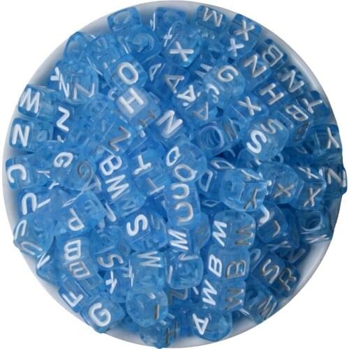 Light Blue Mixed 200PCS DIY Acrylic Letter Bead Set Accessories For Necklace&Bracelet Girl Developmental Alphabet Toys Beads Kit