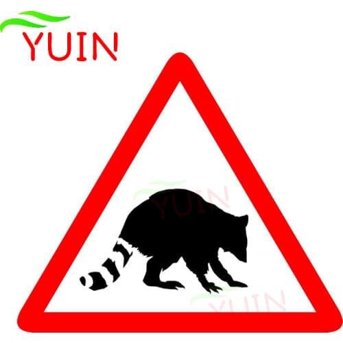 Raccoon Animal Warning Car Sticker Personality PVC Body Window Decoration Cars Accessories Waterproof Exquisite Decal 13*11cm
